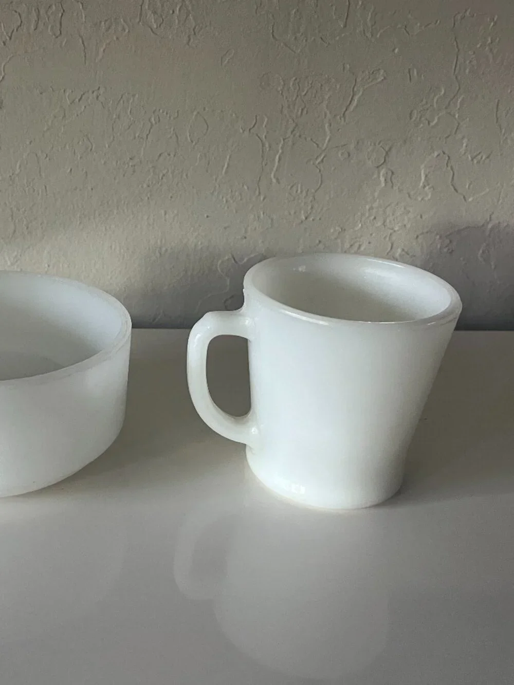 Vintage Pyrex Milk White Glass Coffee Mug Tea Cup Corning and Small Soup Bowl
